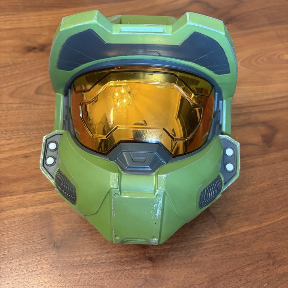 Microsoft Halo Master Chief Green Helmet Mask Costume Gold Visor 2020 Disguise
